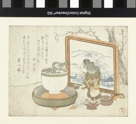 Un jeune homme nourrit un dragon