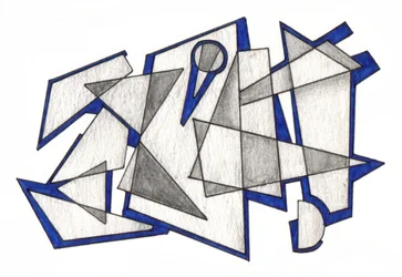 Géométrie abstraite bleue