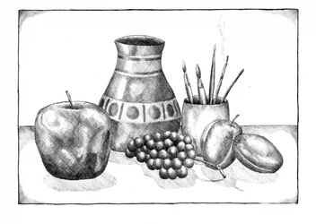 Dessin artistique de nature morte