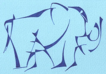 Éléphant abstrait bleu