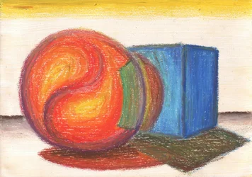 Nature morte géométrique colorée