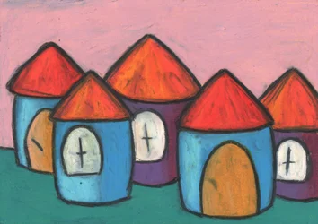 Maisons colorées et fantaisistes