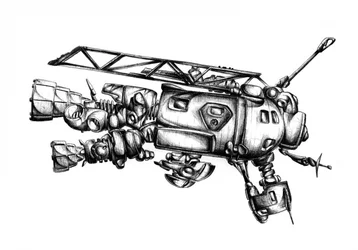 Un vaisseau spatial de science-fiction très détaillé