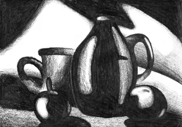 Dessin dramatique de nature morte