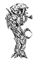 Robot guerrier futuriste