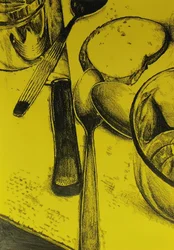 Nature morte graphique dans une cuisine