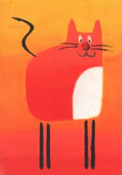 Le chat rouge joyeux