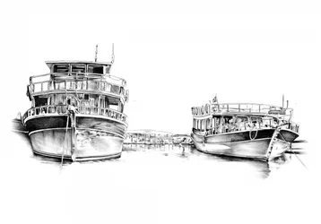 Esquisse des bateaux Harbor