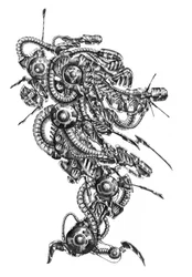Une machine cyberpunk complexe