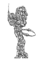 Figurine cyborg très détaillée