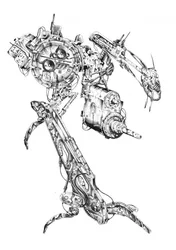 Robot steampunk aux détails complexes