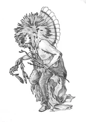 Guerrier à plumes amérindien