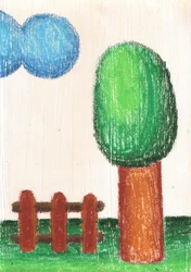Dessin représentant un paysage paisible