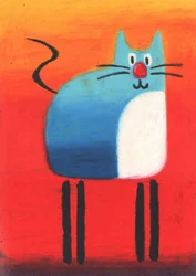 Chat bleu espiègle
