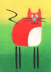 Chat de dessin animé rouge