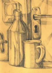 Objets réfléchissants dans une nature morte