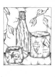 Nature morte rustique monochrome