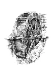 Roue à eau rustique