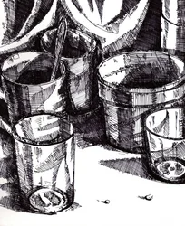 Esquisse de verres pour nature morte
