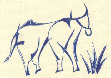 Taureau bleu stylisé