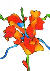 Fleur abstraite aux couleurs vives