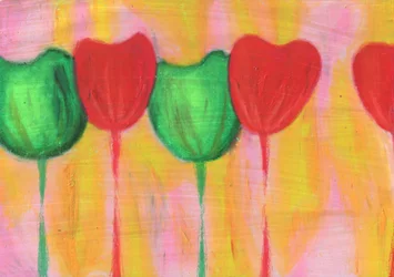 Tulipes abstraites aux couleurs vives