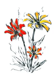 Esquisse florale éclatante