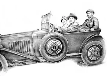 Road trip en voiture ancienne