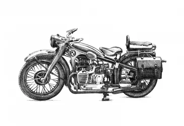 Dessin de moto vintage