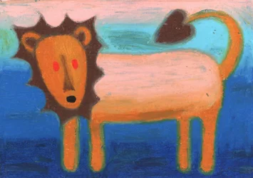 Le lion bleu fantaisiste
