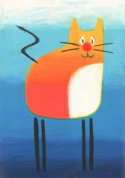 Un chat orange plein de fantaisie