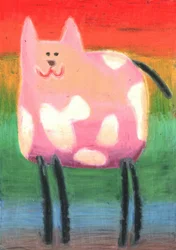 Chat rose fantaisiste