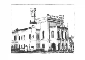 Dessin de la gare centrale de Wrocław