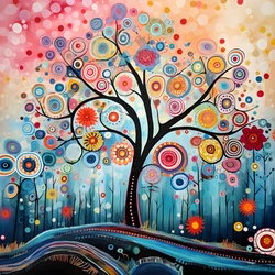 arbre dans le jardin de fleurs 1