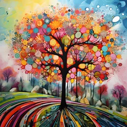 arbre dans le jardin de fleurs 4