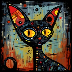 Chat sphinx fantaisiste de dessin animé 1