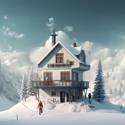 Une maison avec un bonnet de ski 2