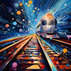 une peinture abstraite pleine de fantaisie, photographie de rails 3