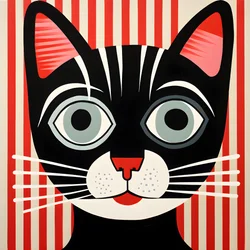 chat en rayures noires et rouges 4