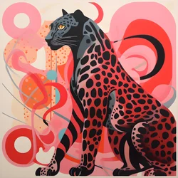 Rayures de léopard avec tourbillons et boucles 1