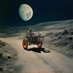 scarabée lunaire, paysage lunaire avec cratères 2