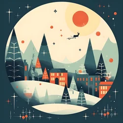 carte postale de Noël style années 60 2