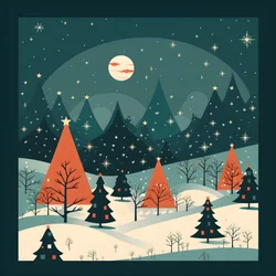 carte postale de Noël style années 60 4
