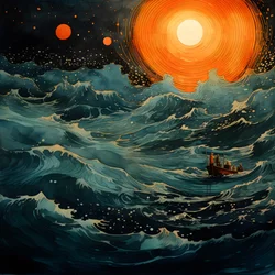 Deux bateaux glissaient silencieusement à travers l