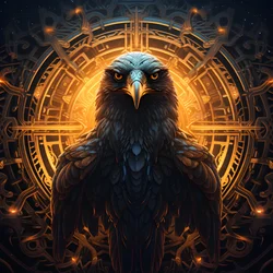 Nœuds celtiques hexagonaux symétriques ornés de métal liquide fibre optique illuminé, entourés de pierres précieuses hexagonales ambrées 4