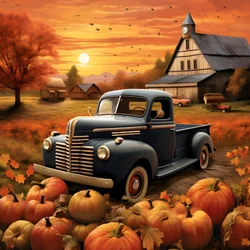 un camion pickup vintage par un soir de coucher de soleil d