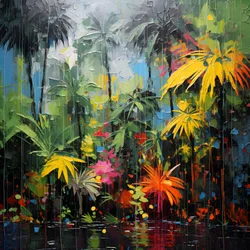 une jungle colorée et pluvieuse 4