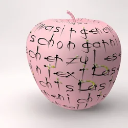 pomme encadrée avec des lettres II