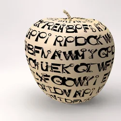 pomme encadrée avec des lettres I