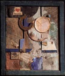 Merzbild Rossfett, assemblage de bois et peinture de Kurt Schwitters (1887-1948), 1918-1919, Genève, Musée d
